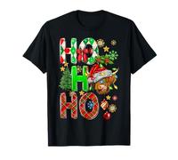 Ho Ho ho Cute Highland Cow Heifer Christmas Santa Hat Pajama T-Shirt