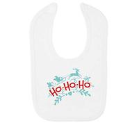 Ho ho ho Decorated Santa Sleigh [BCX] Cotton Baby bib - White