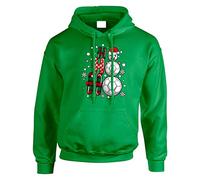 Ho Ho Ho Football Christmas Mens Hoody Xmas Boys Pullover Party Jumper Funny Santa Soccer Novelty Unisex Gift Girls Kids Hoodie Top Printed Design Kelly Green - Small