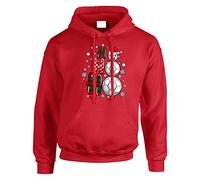 Ho Ho Ho Football Christmas Mens Hoody Xmas Boys Pullover Party Jumper Funny Santa Soccer Novelty Unisex Gift Girls Kids Hoodie Top Printed Design Red - Youth Large (Age 9-11)