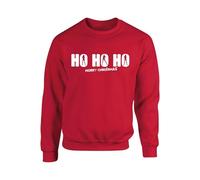 HO HO HO MENS SWEATSHIRT LAIDES FUNNY CHRISTMAS DANCE NAUGHTY RUDE DESIGN MERRY FESTIVE PRESENT GIFT COSTUME OUTFIT CHRISTMAS KIDS ADULT JUMPER(XL, Red)