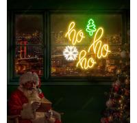 Ho Ho Ho Neon Sign Christmas Signs, Santa Christmas Gifts Skull Neon Light