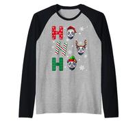 Ho Ho Ho Panda Animal Christmas Santa Elf Xmas Raglan Baseball Tee