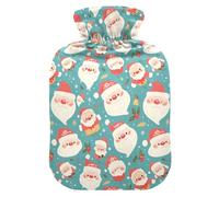 Ho Ho Ho Pattern Funny Christmas Cute Hot Water Bottle with Soft Cover, 1L Hot Compresses for The Body for Arthritis