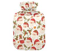 Ho Ho Ho Pattern Funny Christmas Hot Water Bottle with Soft Cover, 1L Warm Compress for Menstrual Cramps