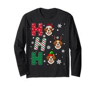 Ho Ho Ho Saint Bernard Dog Matching Christmas Santa Elf Xmas Long Sleeve T-Shirt