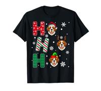 Ho Ho Ho Saint Bernard Dog Matching Christmas Santa Elf Xmas T-Shirt