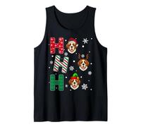 Ho Ho Ho Saint Bernard Dog Matching Christmas Santa Elf Xmas Tank Top