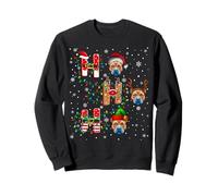 Ho Ho Ho Santa Hat Elf Matching Pitbull Terrier Dog Xmas Sweatshirt