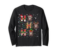 Ho Ho Ho Santa Reindeer Hat Elf Pangolin Animal Christmas Long Sleeve T-Shirt
