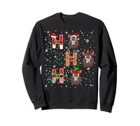 Ho Ho Ho Santa Reindeer Hat Elf Pangolin Animal Christmas Sweatshirt
