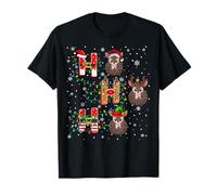 Ho Ho Ho Santa Reindeer Hat Elf Pangolin Animal Christmas T-Shirt