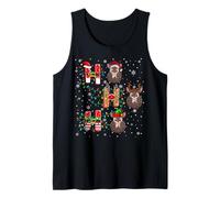 Ho Ho Ho Santa Reindeer Hat Elf Pangolin Animal Christmas Tank Top