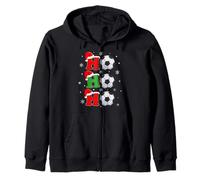 Ho Ho Ho Santa Soccer Football Christmas Sports Player Xmas Zip Hoodie