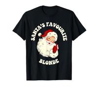 Ho Ho Ho Santa's Favourite Blonde Funny Retro Christmas T-Shirt
