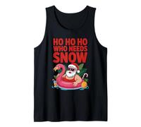 Ho Ho Ho Who Needs Snow Santa Pool Flamingo Summer Holiday Tank Top