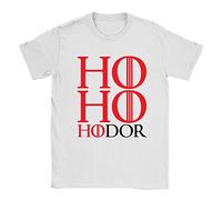 Ho Ho Hodor Mens T-Shirt X-Large White Funny Joke Game of Thrones Hodor Chistmas Tee Gift
