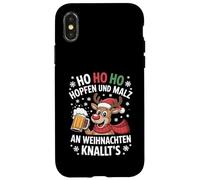Ho Ho Hol mir mal ein Bier Rentier Spruch Lustig Weihnachts Case for iPhone X/XS
