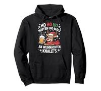Ho Ho Hol mir mal ein Bier Rentier Spruch Lustig Weihnachts Pullover Hoodie