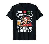 Ho Ho HOL mir mal EIN Bier Rentier Spruch Lustig Weihnachts T-Shirt