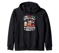 Ho Ho Hol mir mal ein Bier Rentier Spruch Lustig Weihnachts Zip Hoodie