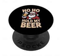 Ho Ho Hold My Beer Funny Santa Sunglasses Christmas Drinking PopSockets Adhesive PopGrip