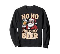 Ho Ho Hold My Beer Funny Santa Sunglasses Christmas Drinking Sweatshirt