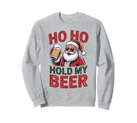 Ho Ho Hold My Beer Funny Santa Sunglasses Christmas Drinking Sweatshirt