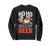 Ho Ho Hold My Beer Funny Santa Sunglasses Christmas Drinking Sweatshirt