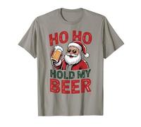 Ho Ho Hold My Beer Funny Santa Sunglasses Christmas Drinking T-Shirt