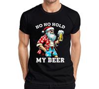 Ho Ho Hold My Beer Santa Claus Fun Hawaii Shirt Design Men's T-Shirt, black, 3XL