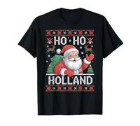 Ho Ho Holland Santa Claus Xmas Netherlands Ugly Christmas T-Shirt