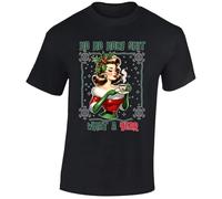 HO HO HOLY Shit What A Year Mens T-Shirt Sarcastic Holiday Retro Christmas Pin-Up Gift