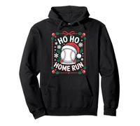 Ho Ho Home Run Christmas Baseball Santa Hat Pullover Hoodie