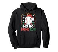 Ho Ho Home Run Christmas Baseball Santa Holiday Pullover Hoodie