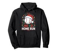 Ho Ho Home Run Christmas Baseball Santa Season Pullover Hoodie