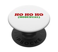 Ho Ho Homosexual Funny LGBT Gay Xmas Festive Humor Santa Pun PopSockets Adhesive PopGrip
