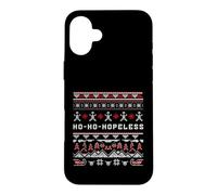 Ho-Ho-Hopeless Funny Christmas Humor Knit Pattern Design Case for iPhone 16 Plus