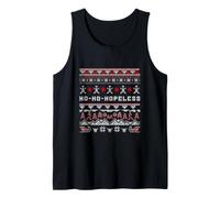 Ho-Ho-Hopeless Funny Christmas Humor Knit Pattern Design Tank Top