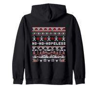 Ho-Ho-Hopeless Funny Christmas Humor Knit Pattern Design Zip Hoodie