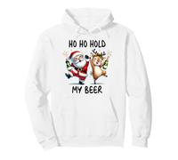 Ho Hold My Beer Drinking Merry Christmas Holiday Festive Pullover Hoodie