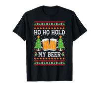 Ho Hold My Beer Drinking Merry Christmas Holiday Festive T-Shirt