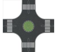 BNIB OO / HO BUSCH 1101 ROAD ROUNDABOUT / ASPHALT ROAD WITH STATIC GRASS CENTRE