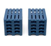 HO Scale 1:87 Euro Pallets - Set of 10 - Realistic Industrial Cargo Loads - Model Railway & Diorama Freight Scenery - Multiple Colours & Mixed Pack - Made in France (Blue)