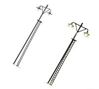 HO Scale LED Street Lights 4 Pack Model Railway Lamp Post Copper Yard Light for Train Layouts OO Scale Dioramas Garden Scenery 100mm Height(A)