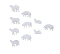 HO Scale Model Sheep 10pcs White Cattle Figures for Model Train Scenery Layout 1:87 Farm Decor