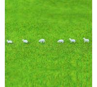 HO Scale Painted Farm Sheep Animals Model, 18 Pieces, 6 Styles, Plastic Material, Perfect for Railway & Building Layout