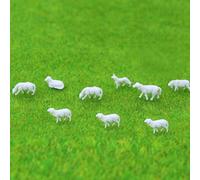 HO Scale White Sheep Animals for Model Railway 18 Piece Set 6 Different Styles