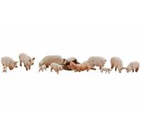 HO Scenic Accents Yorkshire Pigs & Piglets (12) HO Woodland Scenics (US IMPORT)