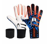 HO Soccer Beast Plus Hazard V2 Blue Goalkeeper Gloves, Unisex Children, Blue/Orange, 6.5